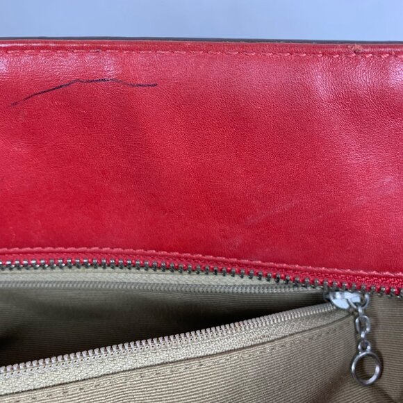 COACH Classic RED Leather Gallery East West Tote F12525 Satchel w/ Hang Tag Fob - Picture 9 of 16